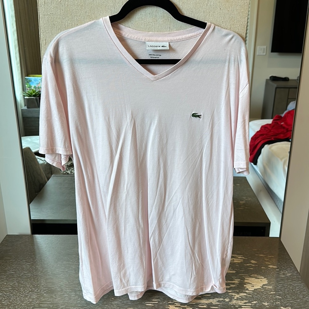 Men’s Lacoste, pink, V-neck